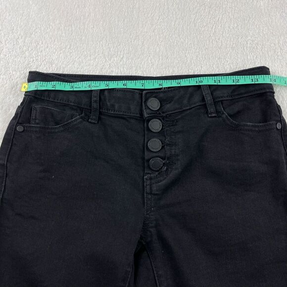 Simply Vera Vera Wang Capri Jeans Womens Size 4P Black Denim Button Fly Mid Rise - Picture 5 of 10